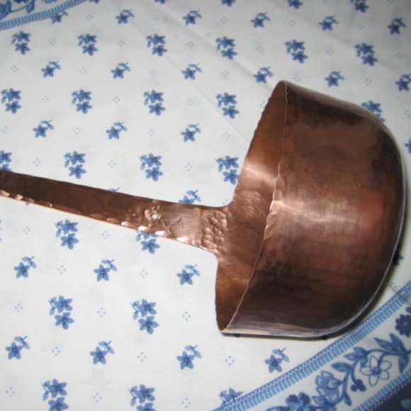 Antique Accents Antique French Copper Hammered Ladle Dipper Early